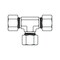 Tompkins Hydraulic Fitting-Metric CompressionL35(45X2.0) UNION TEE MC6022-L35-L35-L35 - alternate 2